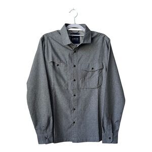 XPLR Jeremiah Shirt Mens Small‎ Gray Long Sleeve Vented Button Up Outdoors NWOT